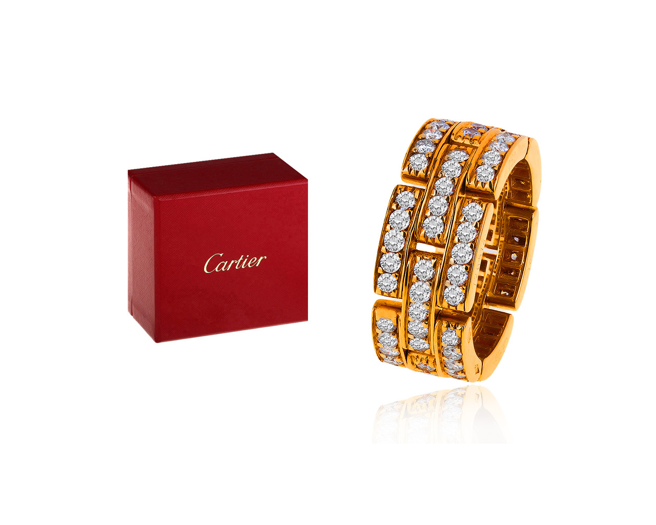 Золотое кольцо с бриллиантами 1.37ct Cartier Maillon Panthère