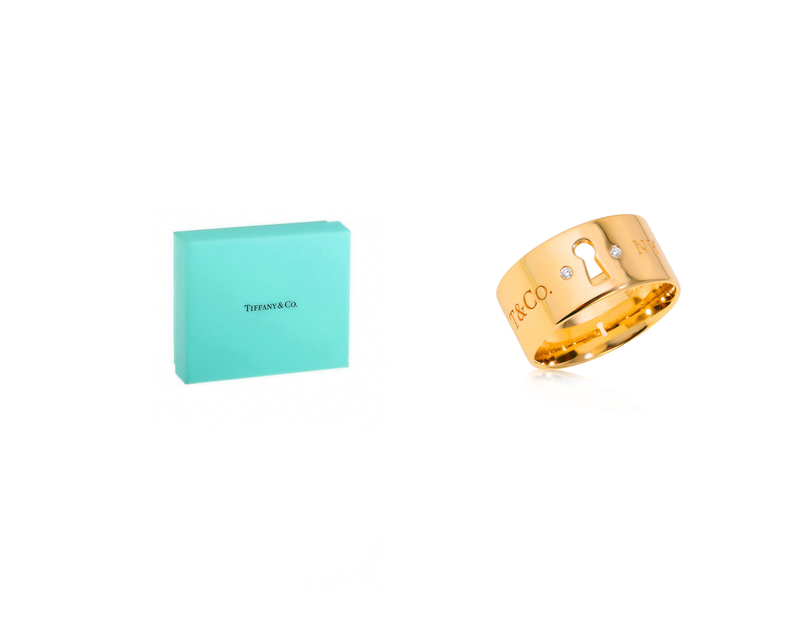 Оригинальное золотое кольцо Tiffany&Co Keyhole