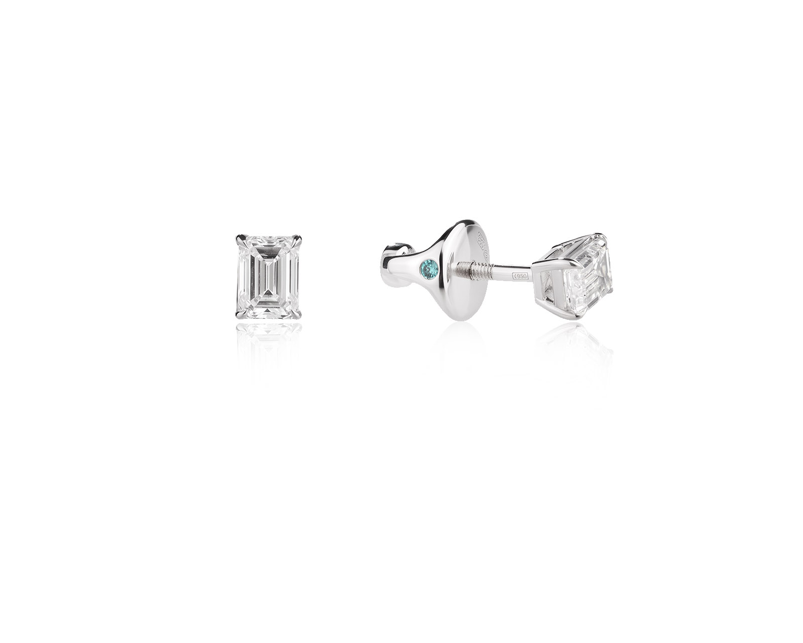 Платиновые серьги с бриллиантами 1.00ct Evgeny Matveev 230726/Б340