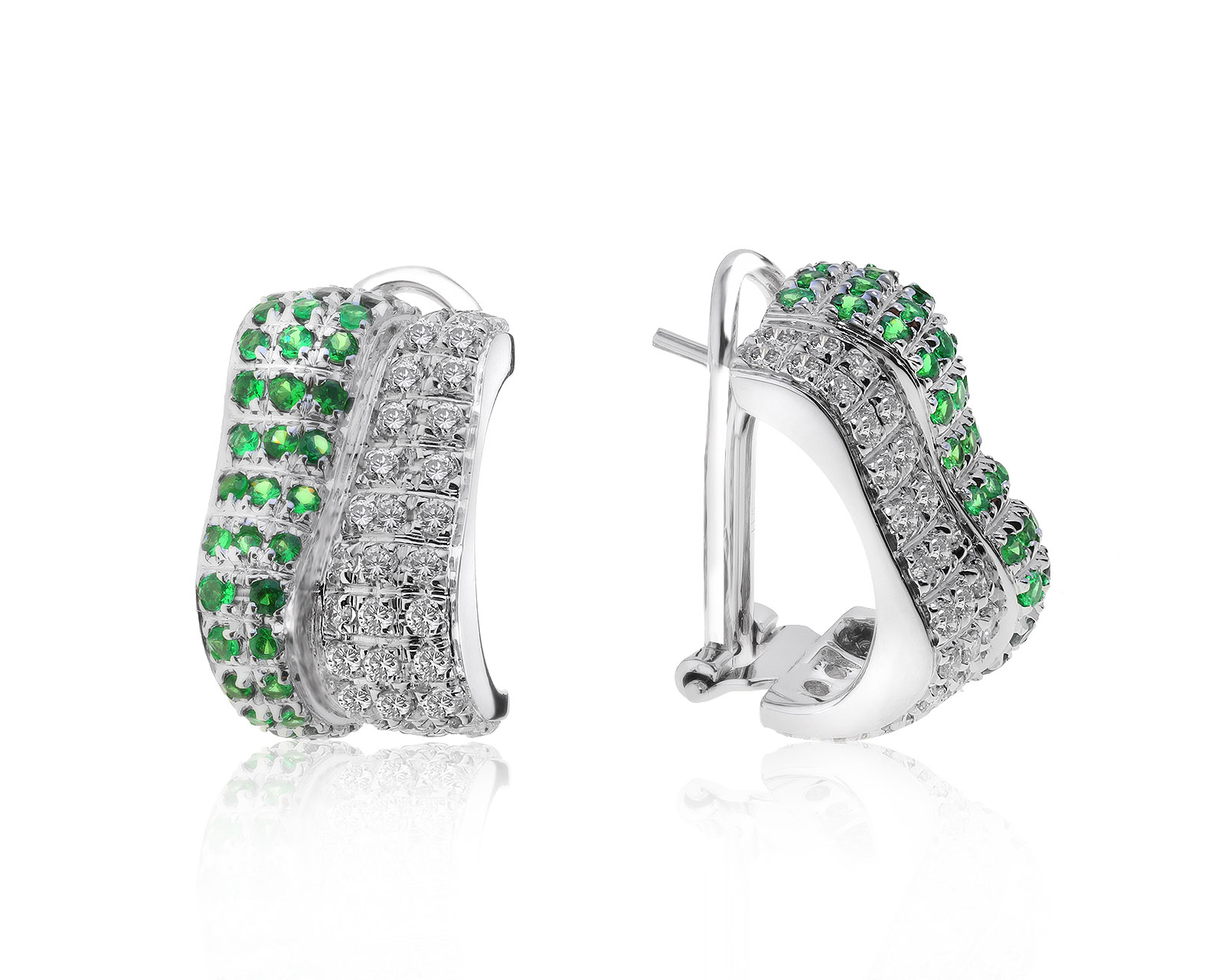 Оригинальные золотые серьги с тсаворитами 0.70ct Hasbani 160821/2