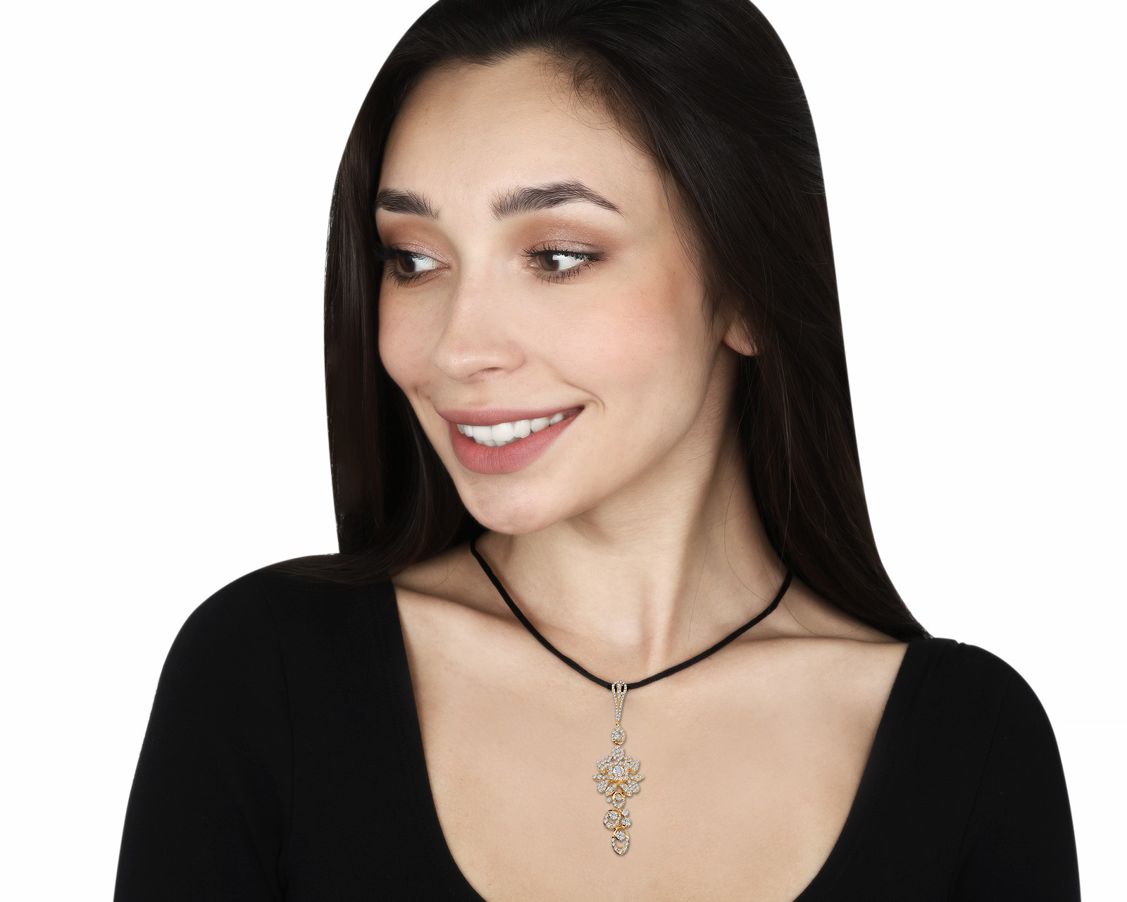 Шикарный золотой кулон с бриллиантами 1.80ct