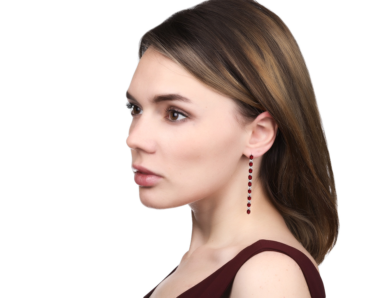 Изысканные золотые серьги с рубинами 6.01ct