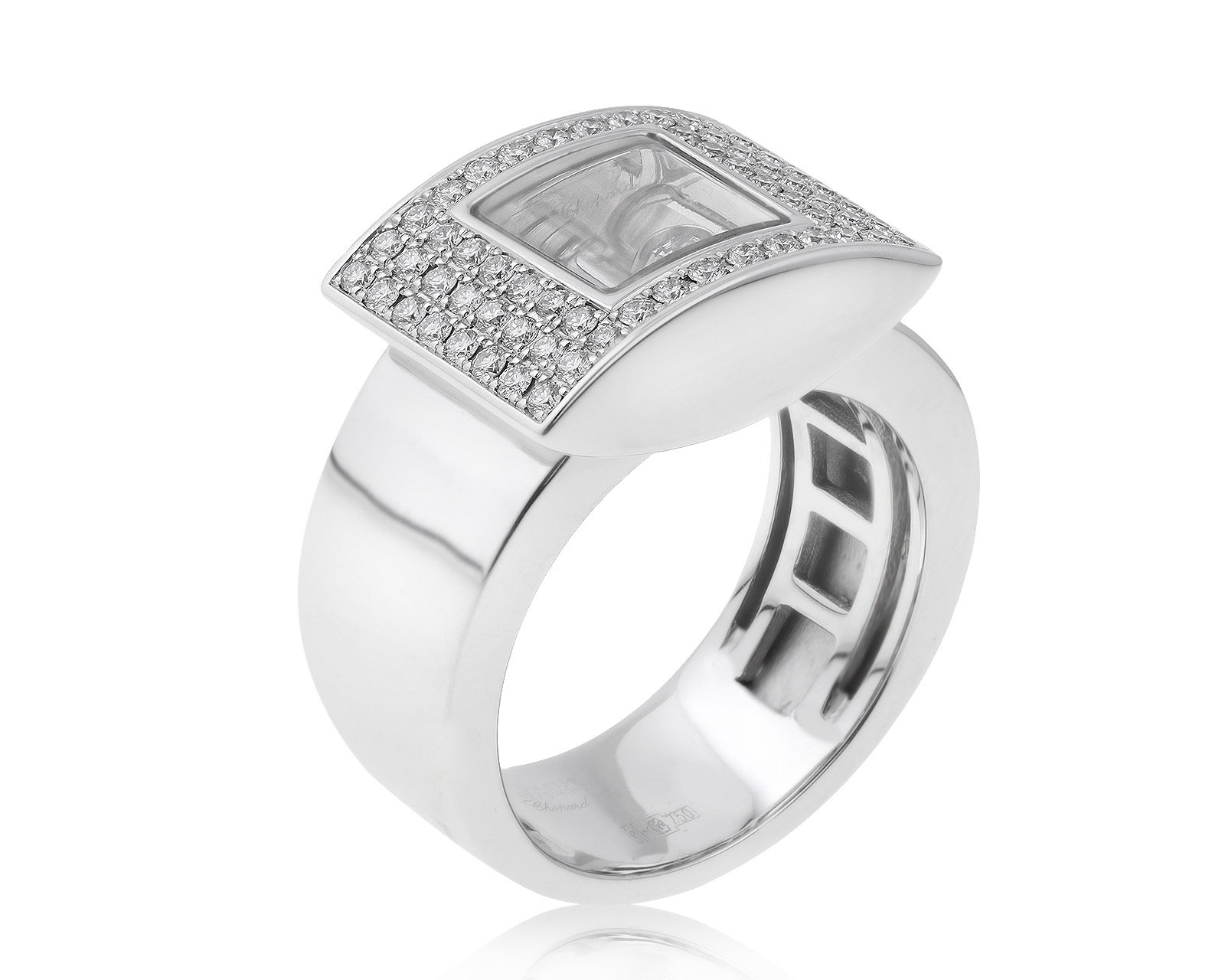 Оригинальное золотое кольцо с бриллиантами 0.72ct Chopard Happy Diamond 200521/7 Оригинальное золотое кольцо с бриллиантами 0.72ct Chopard Happy Diamond 200521/7