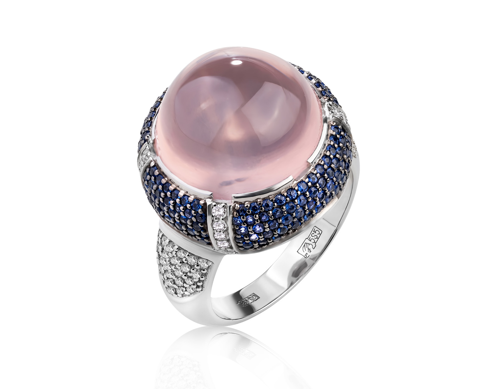Оригинальное золотое кольцо с розовым кварцем 19.50ct Lykov`s Jewellery 040626/КМ377