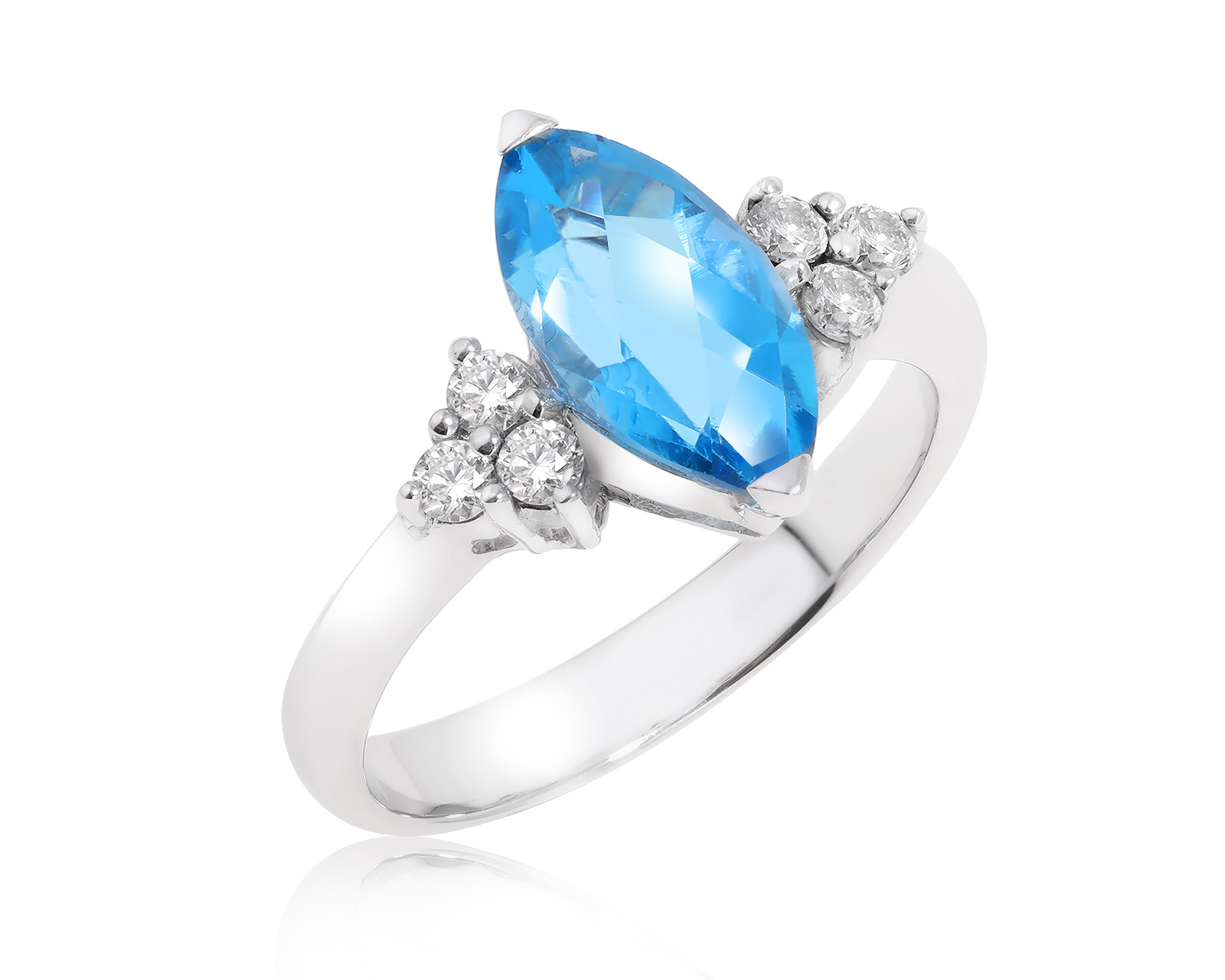 Золотое кольцо с топазом 2.09ct и бриллиантами 0.27ct 251024/23