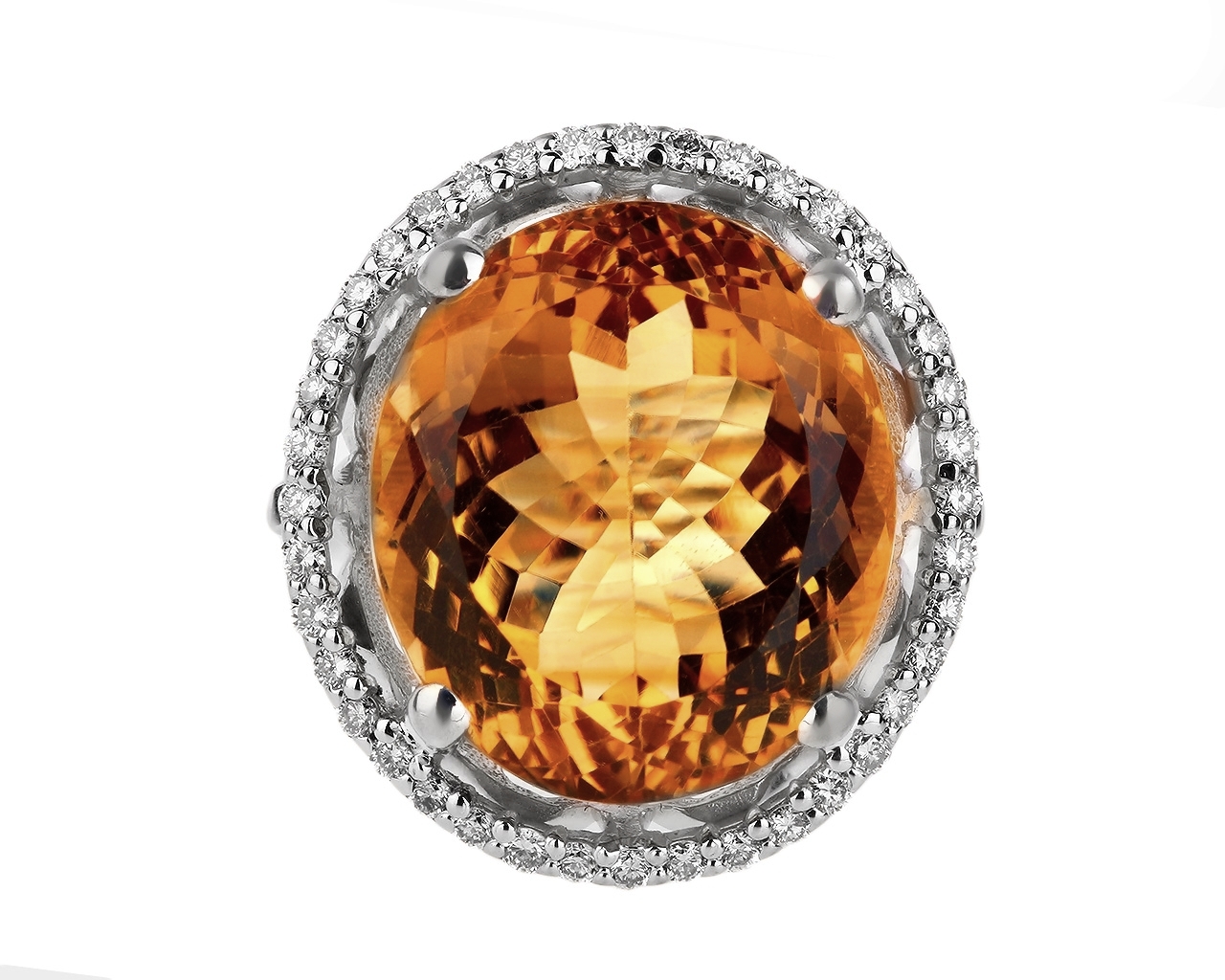 Бриллиантовое кольцо с цитрином 19.80ct 080218/4