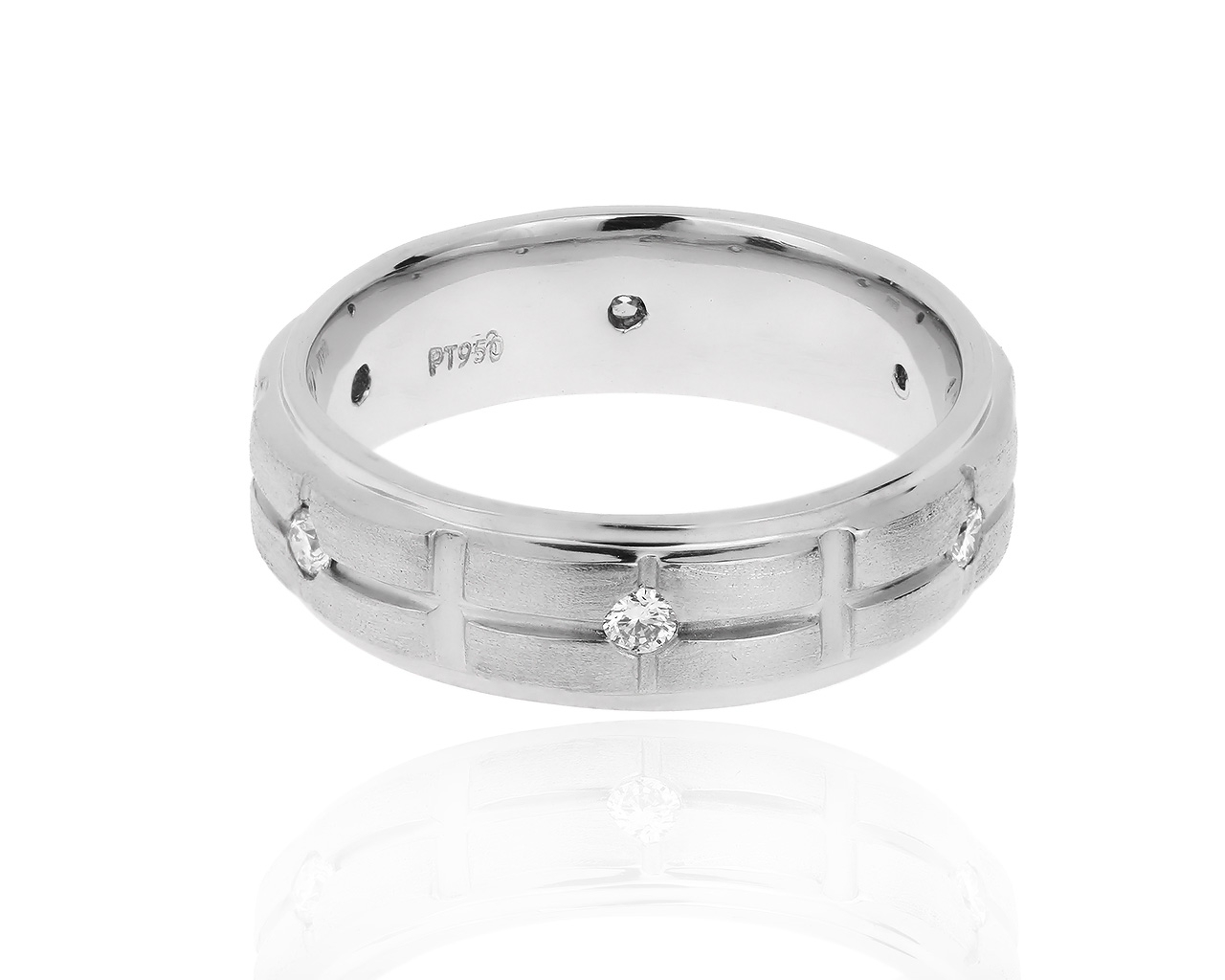 Изящное платиновое кольцо с бриллиантами 0.19ct 130518/1