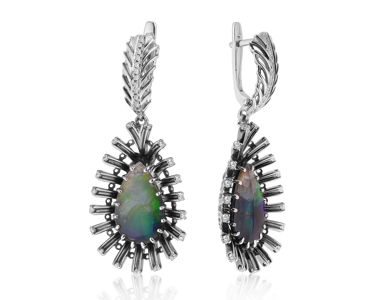 Изумительные золотые серьги с опалами 6.73ct 180421/2