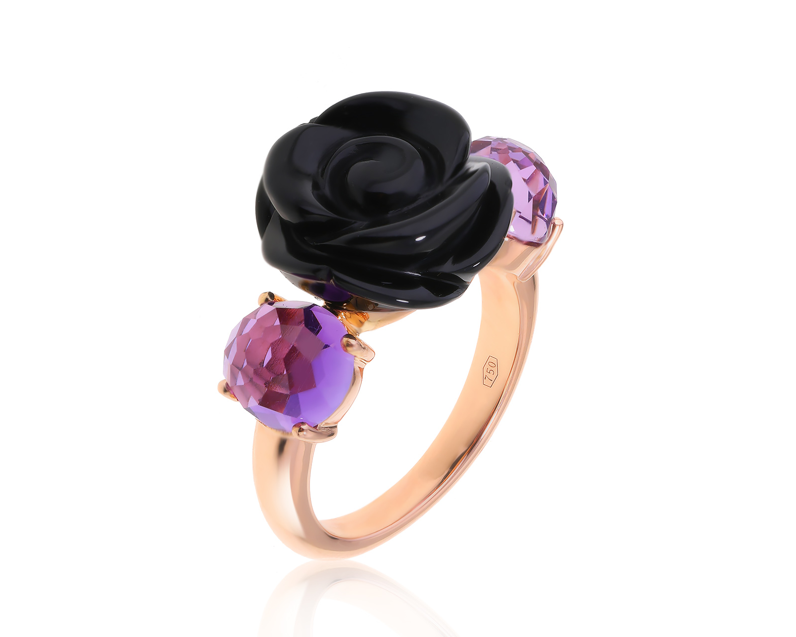 Оригинальное золотое кольцо с ониксом 8.30ct MiMi 280324/8 Оригинальное золотое кольцо с ониксом 8.30ct MiMi 280324/8