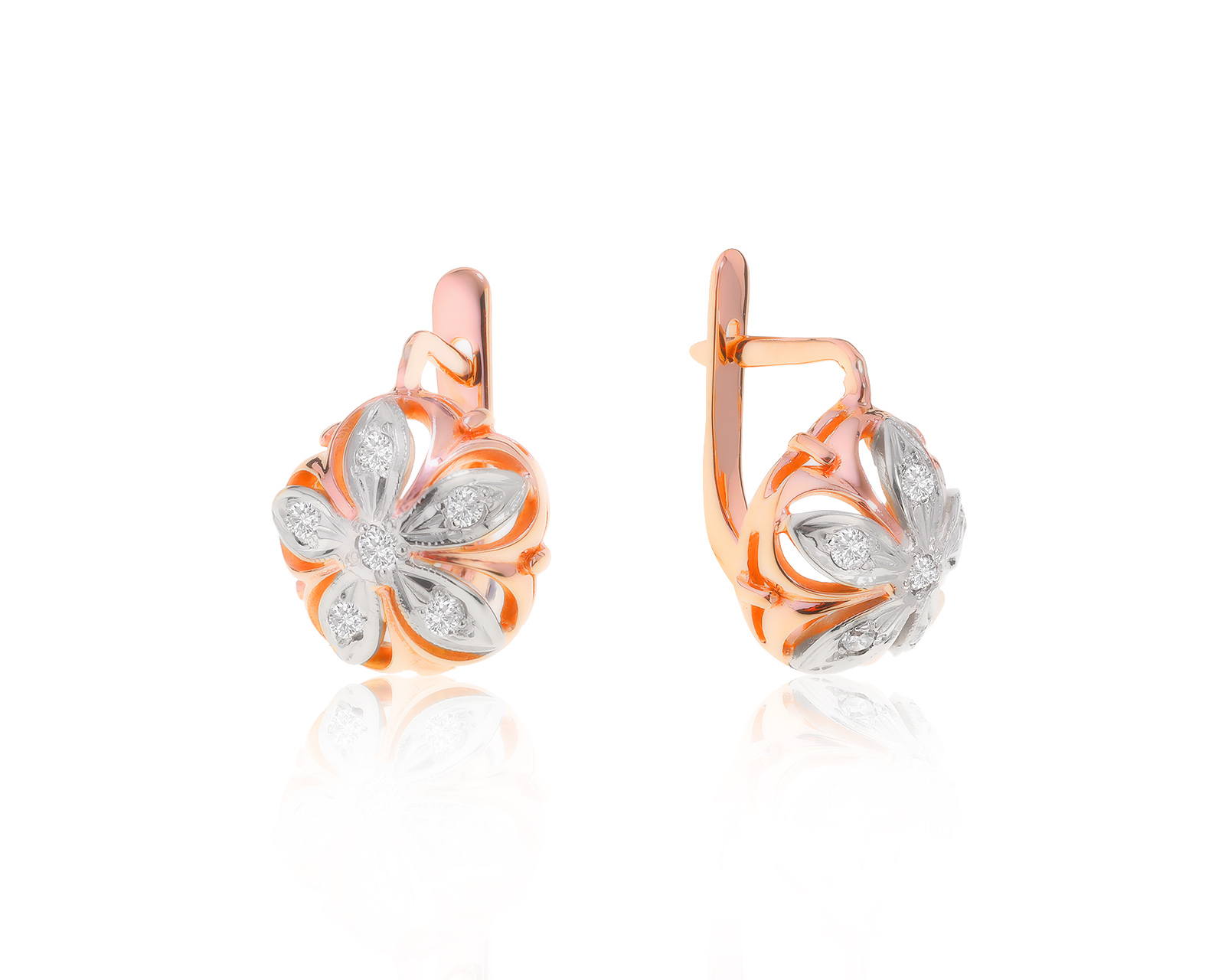 Изящные золотые серьги с бриллиантами 0.30ct 040522/5