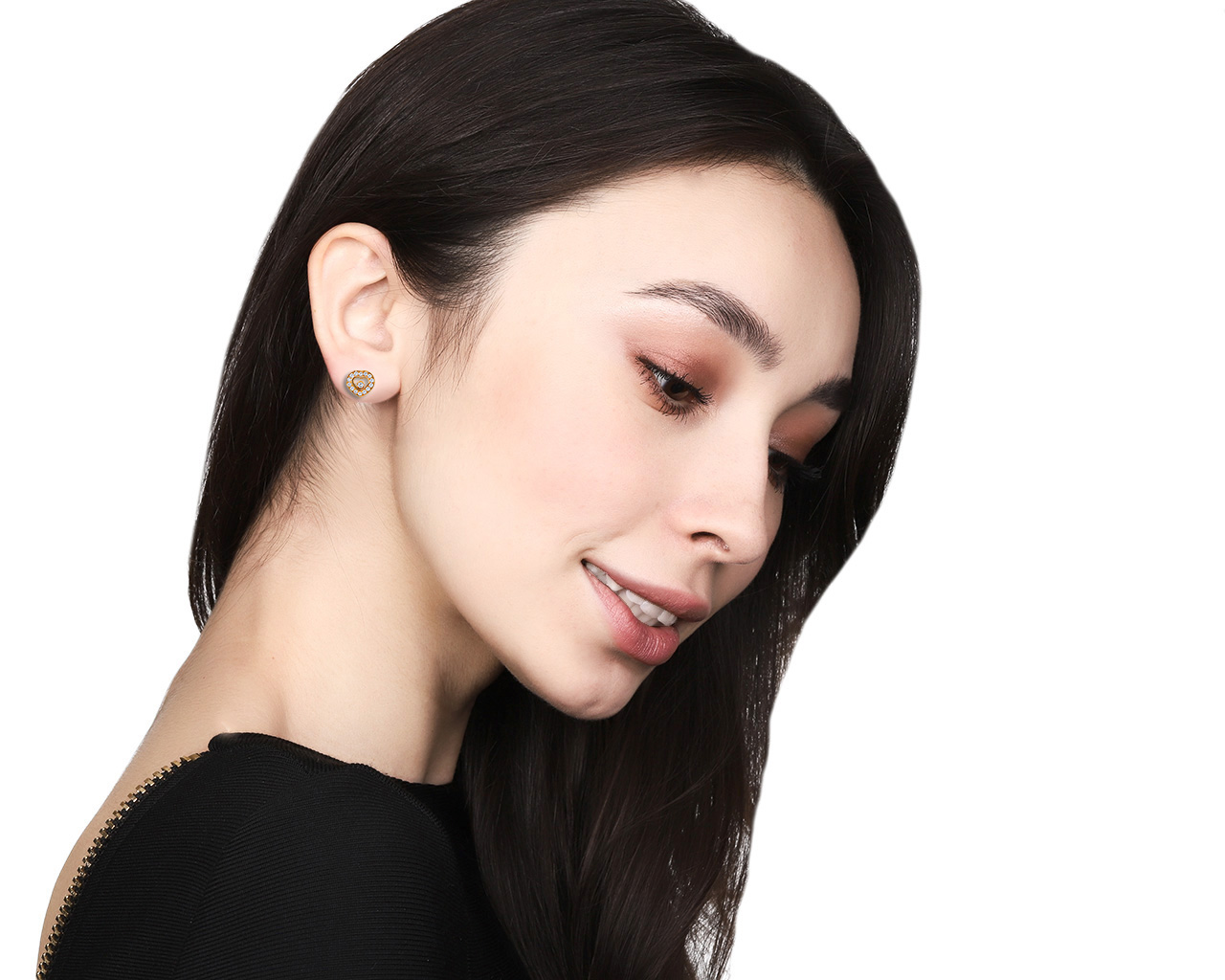 Оригинальные золотые серьги с бриллиантами 0.59ct Chopard Happy Diamonds