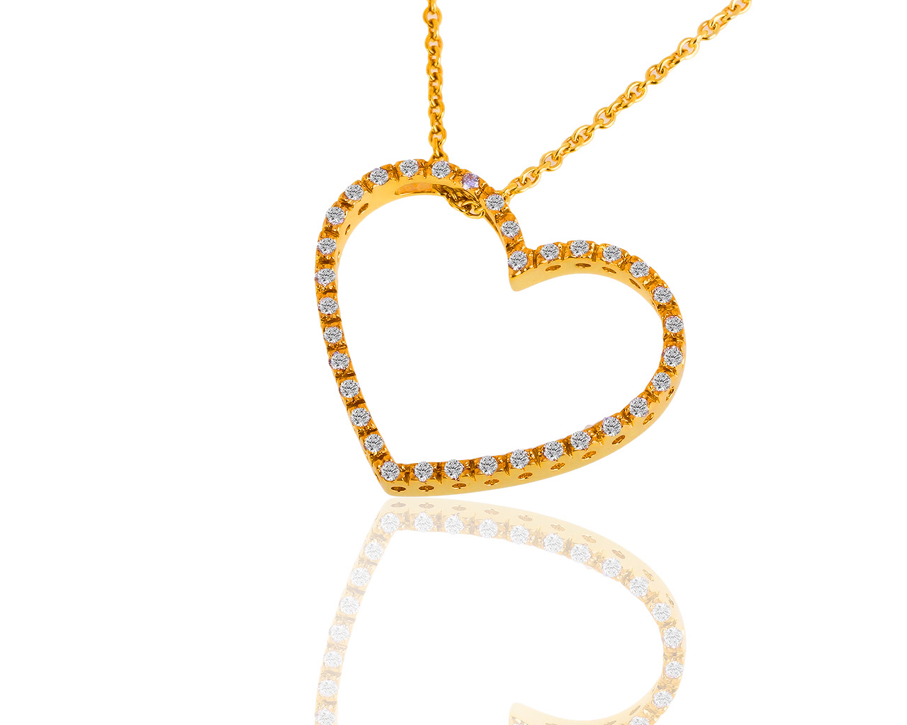 Романтичная золотая подвеска с бриллиантами 0.25ct 060918/4