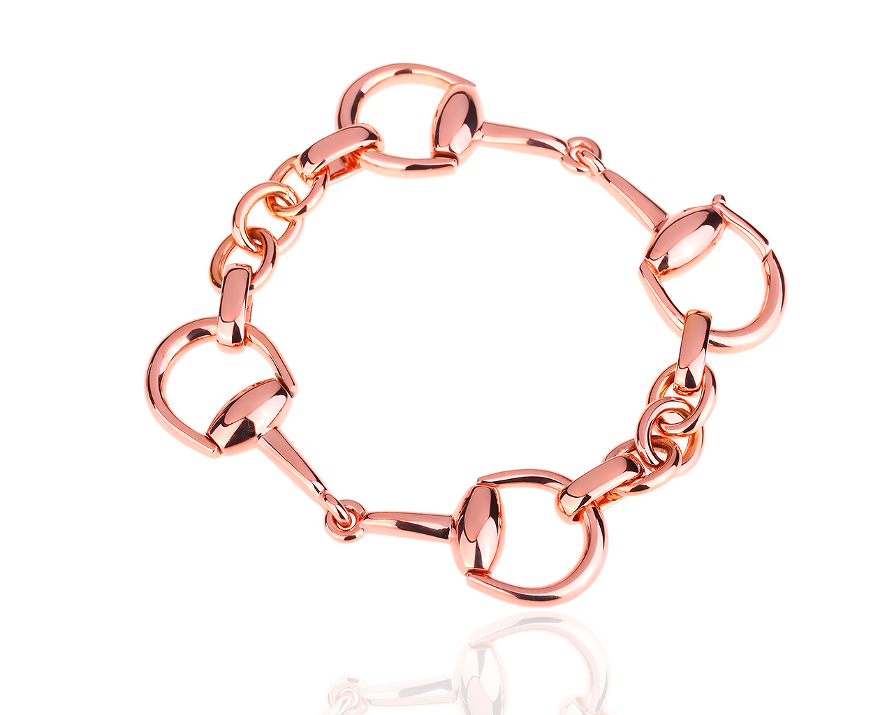 Модный золотой браслет Gucci Horsebit 030518/7
