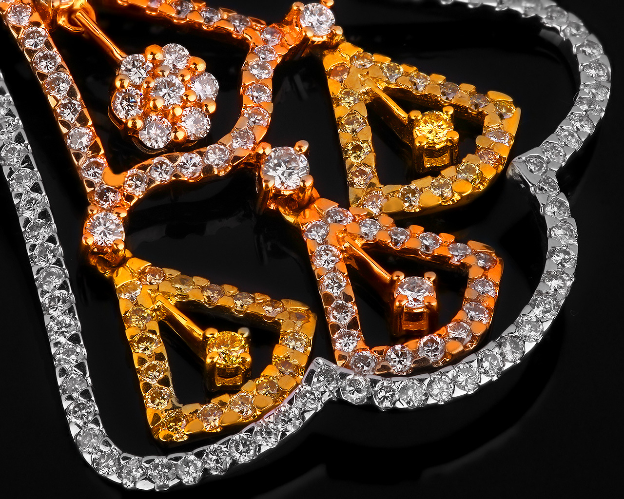 Фееричные золотые серьги с бриллиантами 4.58ct