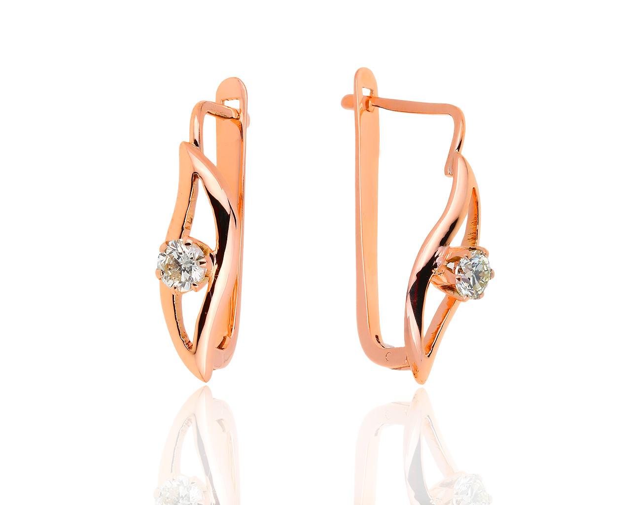 Золотые серьги с бриллиантами 0.51ct