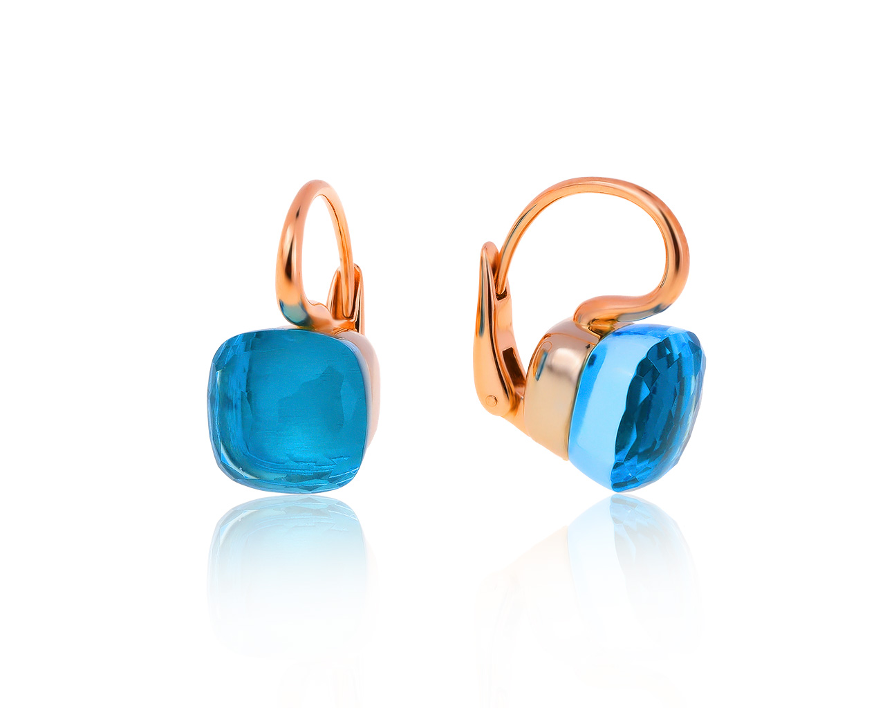 Оригинальные золотые серьги с топазами 12.54ct Pomellato