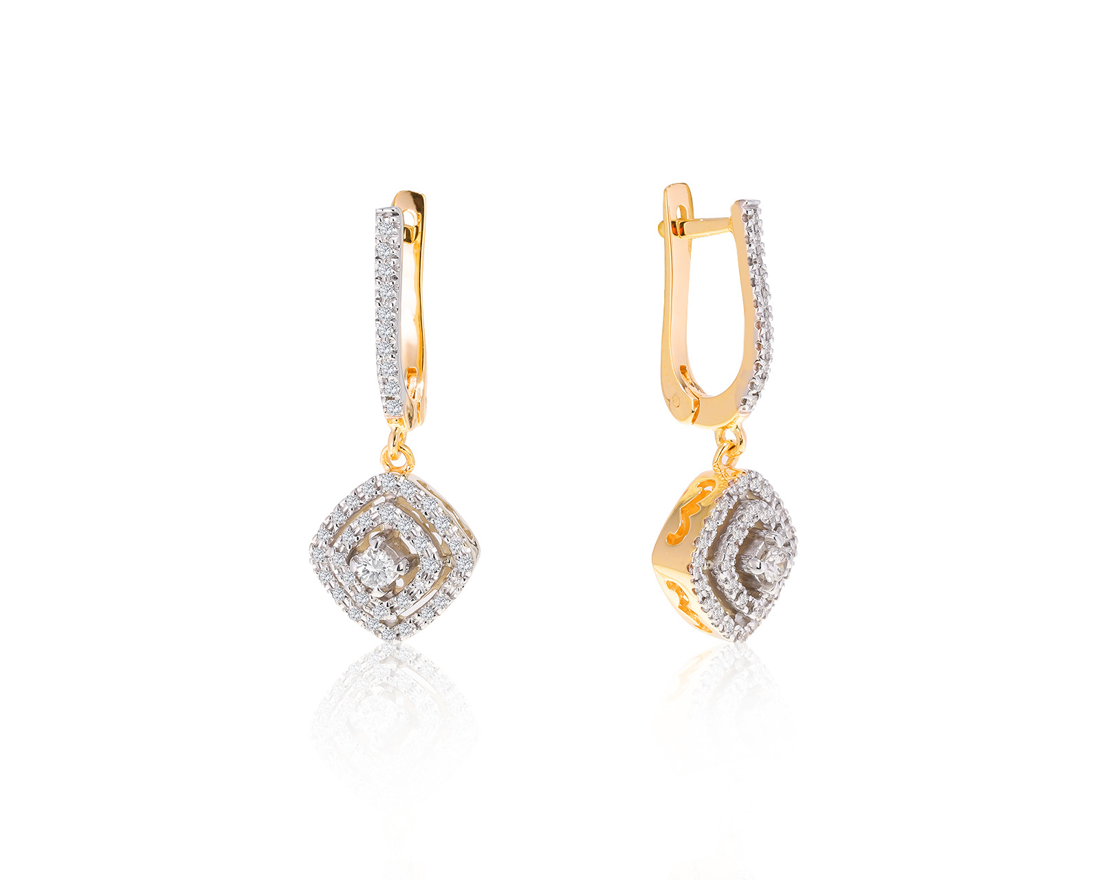 Роскошные золотые серьги с бриллиантами 0.60ct 170622/2