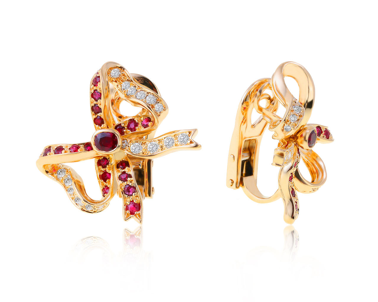 Оригинальные золотые серьги с рубинами 1.10ct Chaumet 270421/2