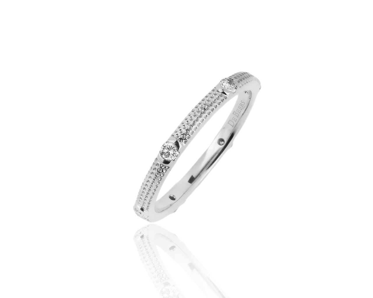Оригинальное золотое кольцо с бриллиантами 0.18ct De Beers 131219/6