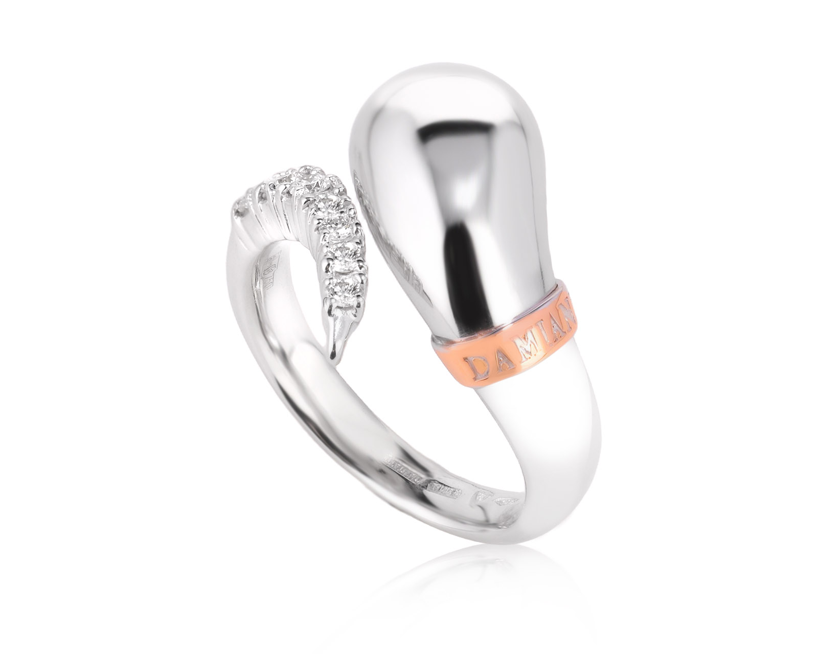 Оригинальное золотое кольцо с бриллиантами 0.20ct Damiani Infinito 190126/1