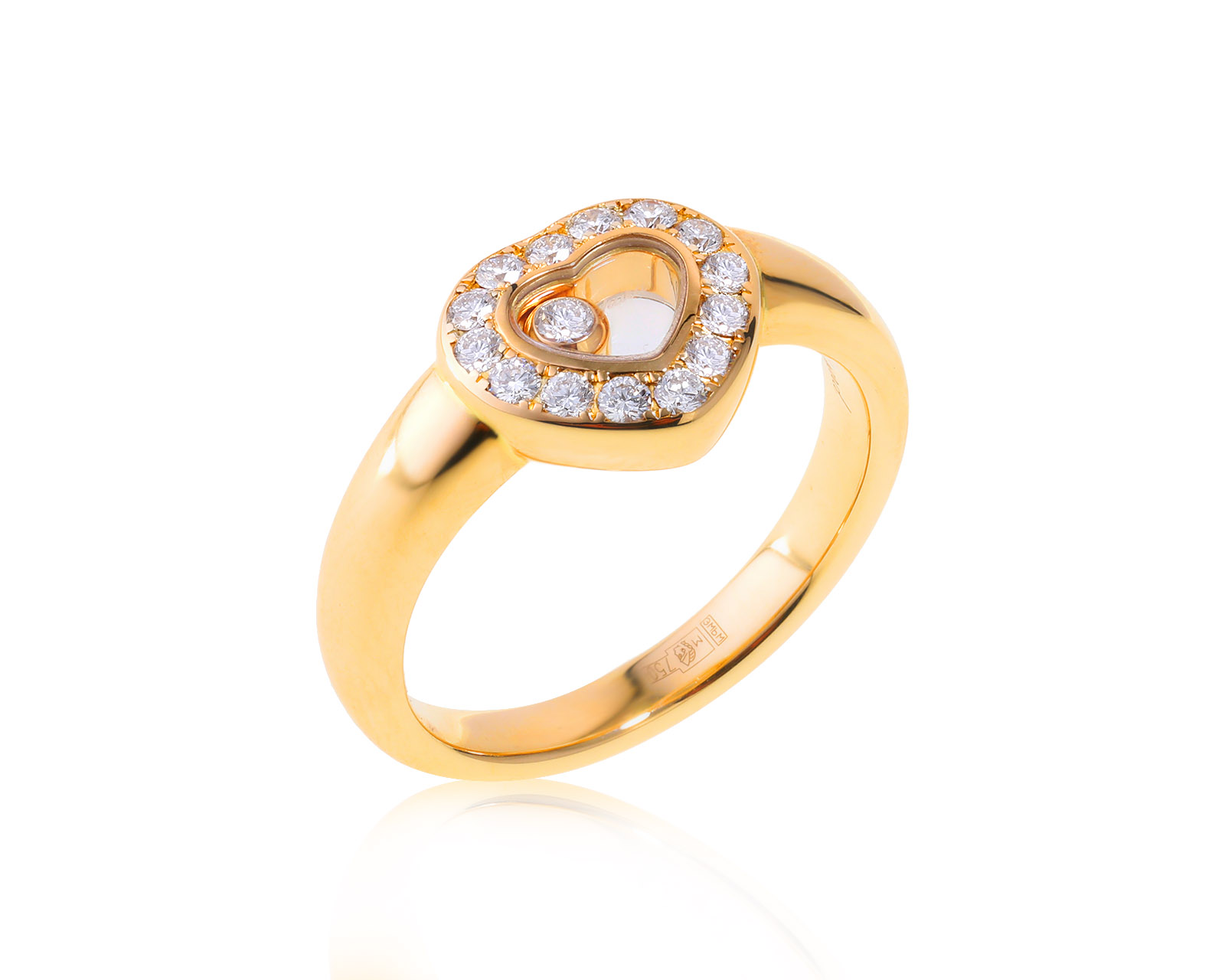 Оригинальное золотое кольцо Chopard Happy Diamonds 090123/2