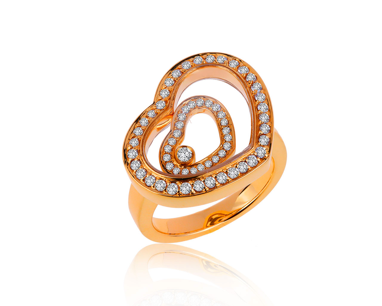 Прекрасное золотое кольцо с бриллиантами 0.65ct