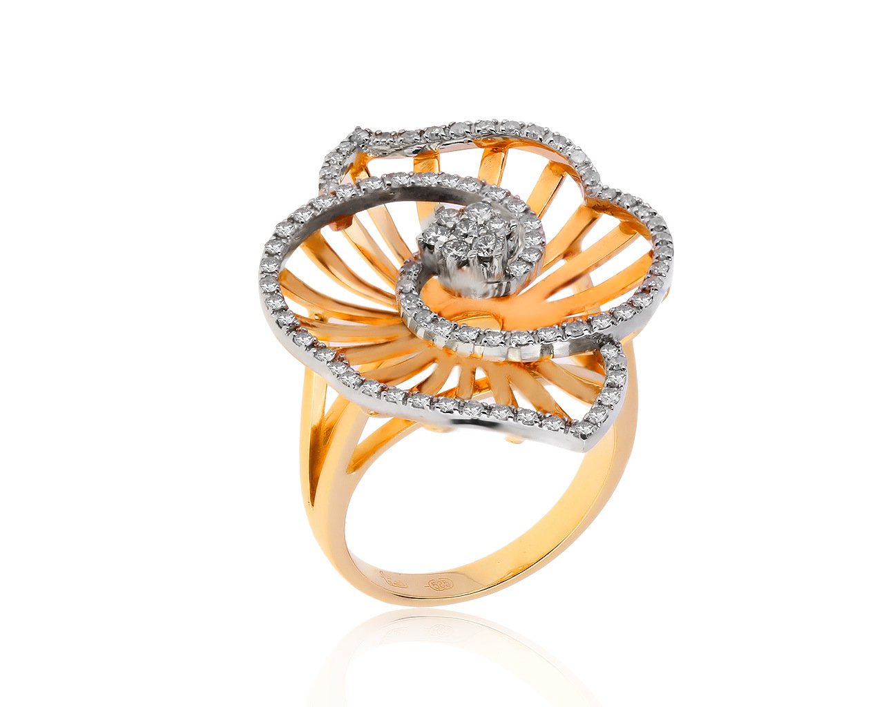 Завораживающее золотое кольцо с бриллиантами 0.87ct