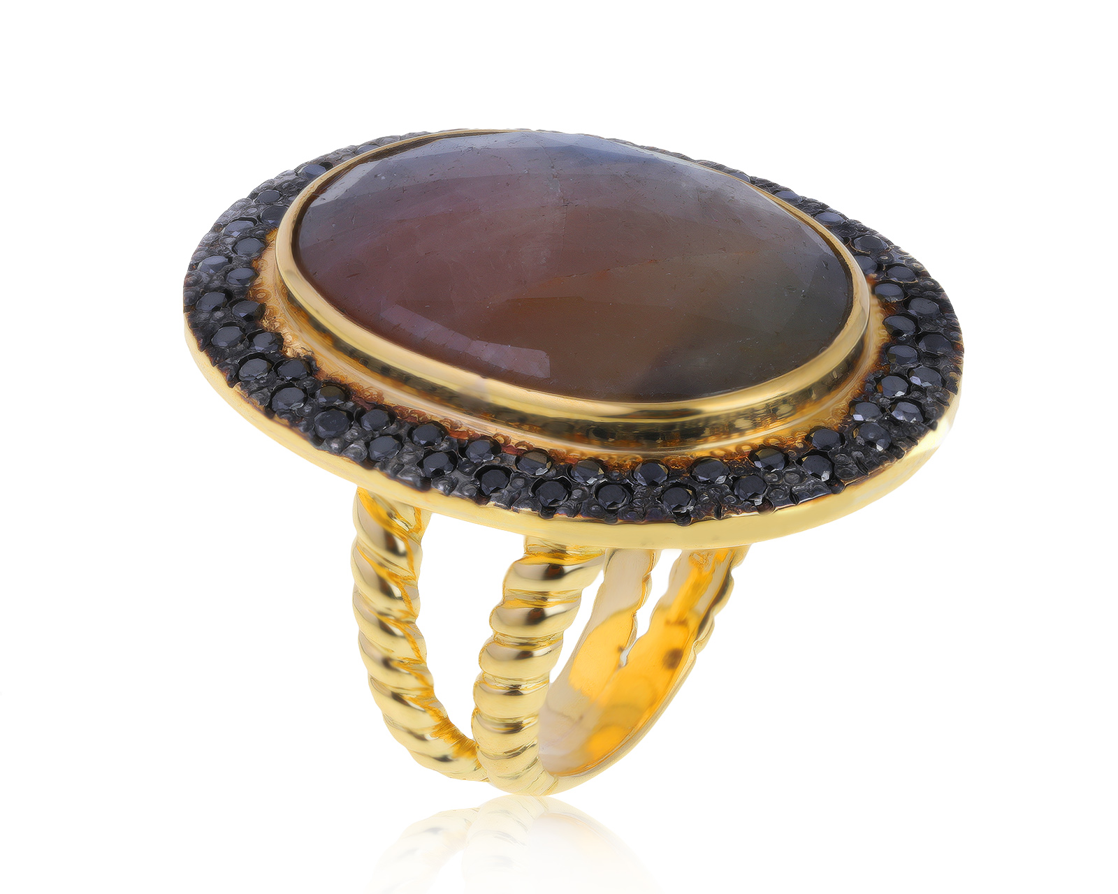 Завораживающее золотое кольцо с сапфиром 24.65ct