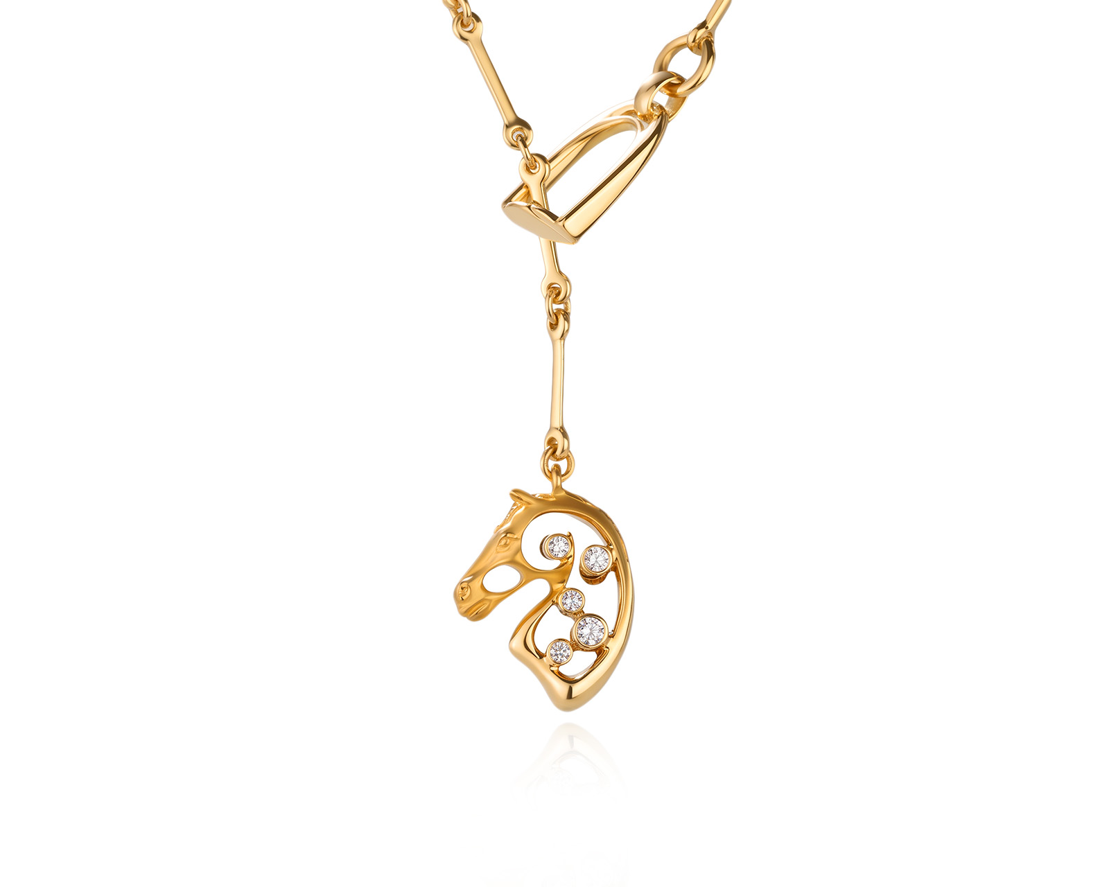 Оригинальное золотое колье с бриллиантами 0.28ct Carrera y Carrera Horse 250326/ПКМ336