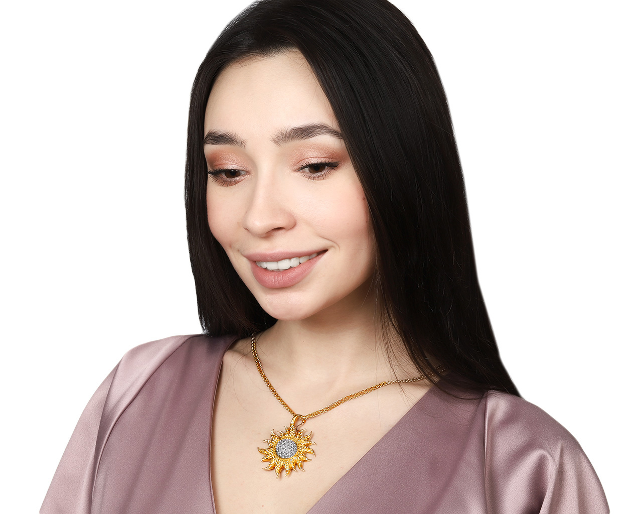 Оригинальный золотой кулон с бриллиантами 2.20ct Carrera y Carrera Sol Y Sombra