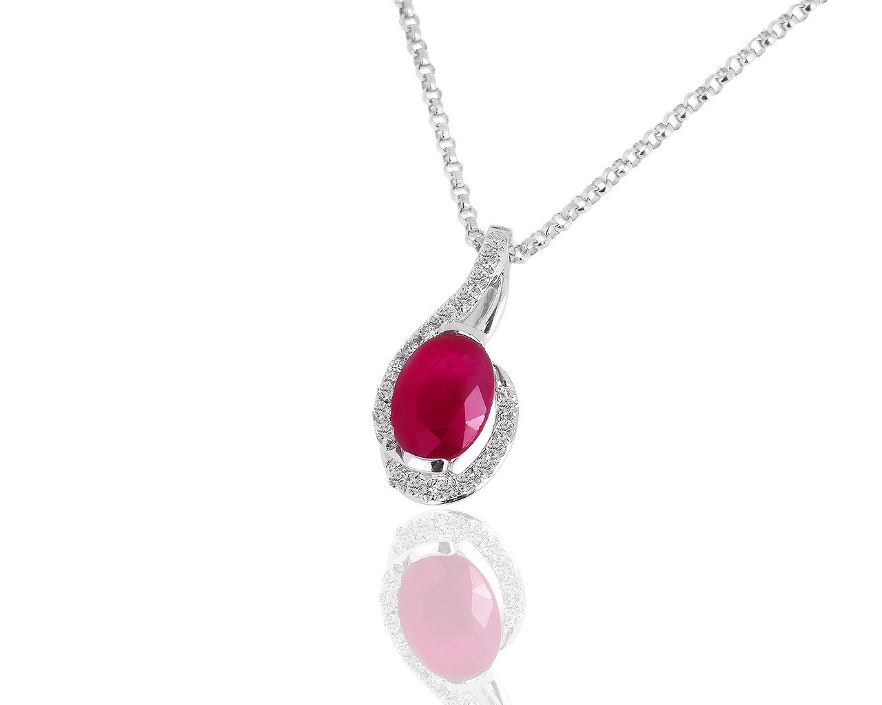 Золотая подвеска с бриллиантами и рубинами 0.80ct 101018/14 Золотая подвеска с бриллиантами и рубинами 0.80ct 101018/14