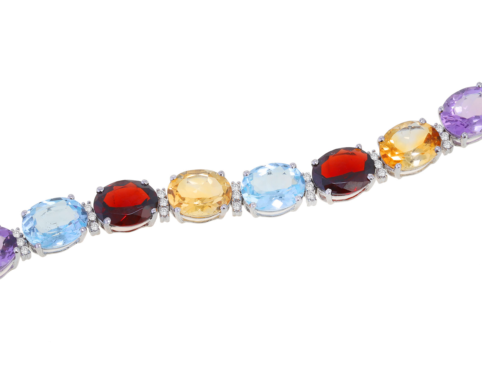 Коктейльный золотой браслет с цветными камнями