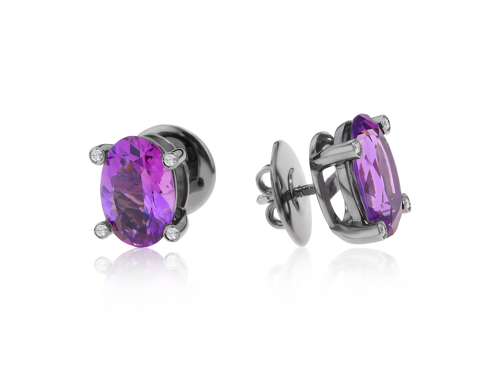 Оригинальные золотые серьги с аметистами 7.70ct Antonini 090621/8 Оригинальные золотые серьги с аметистами 7.70ct Antonini 090621/8