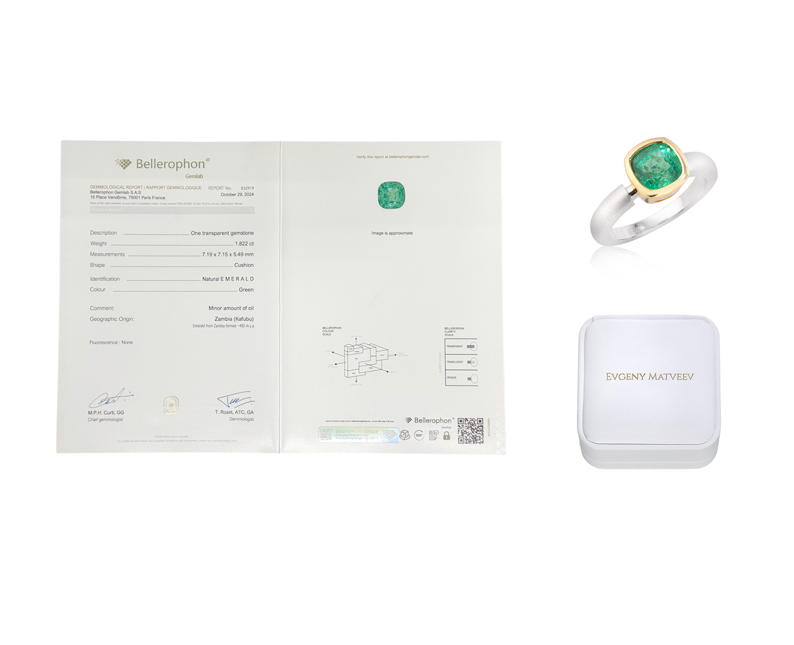 Золотое кольцо с изумрудом Замбия 1.82ct Evgeny Matveev