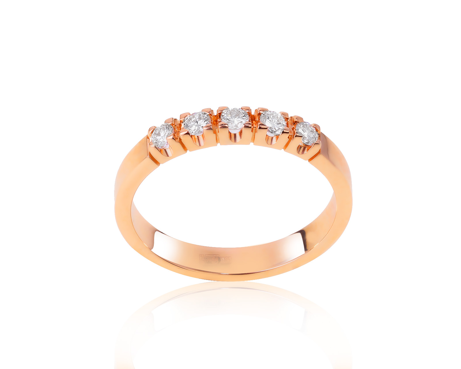 Изящное золотое кольцо с бриллиантами 0.25ct