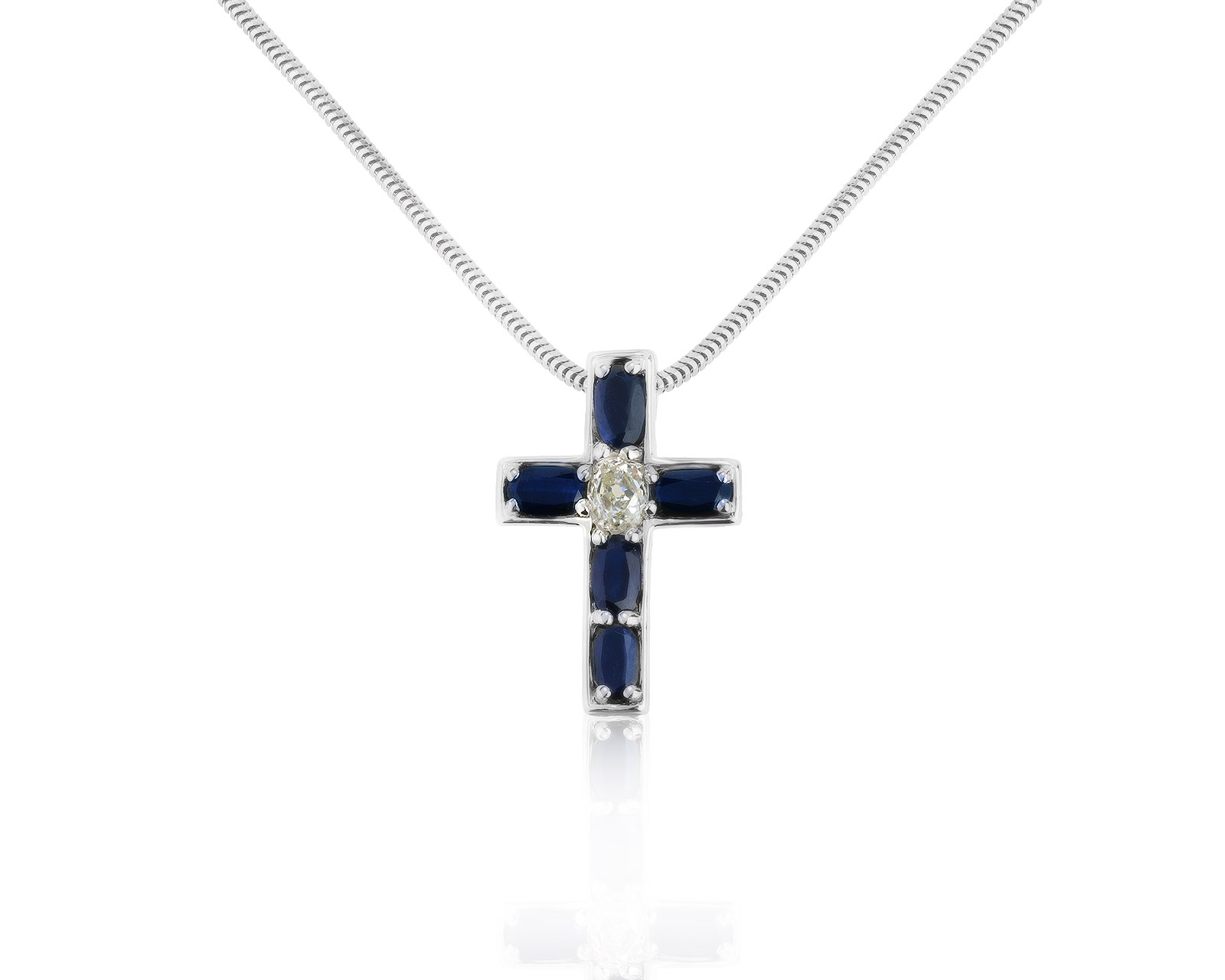 Нарядный золотой кулон с сапфирами 1.20ct 101021/8