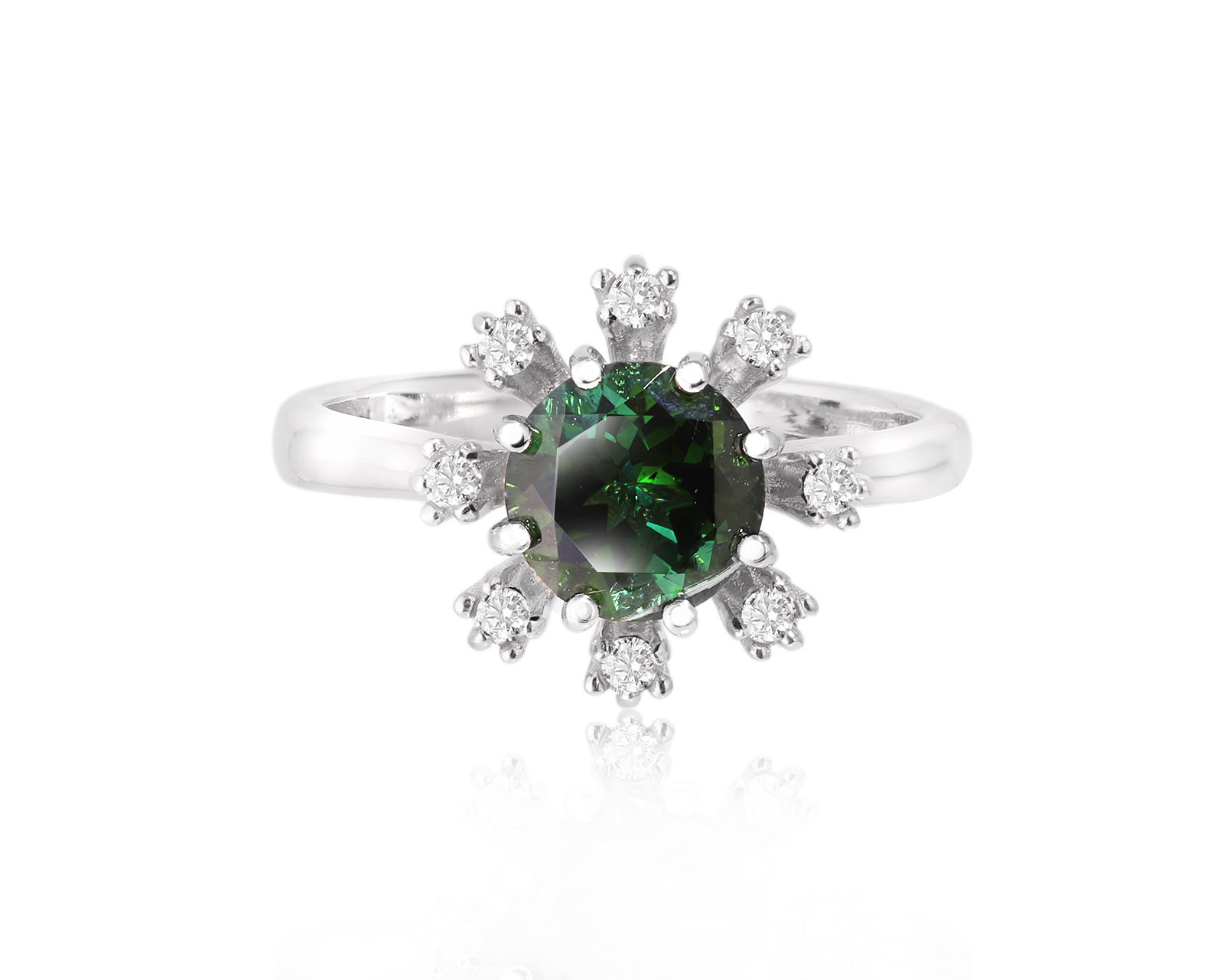 Золотое кольцо с турмалином 0.95ct и бриллиантами 0.11ct 201124/6