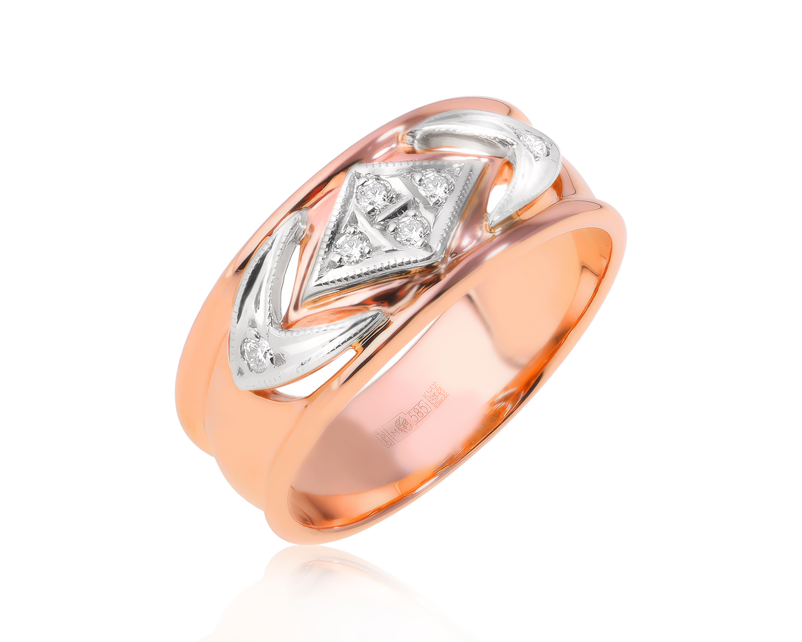 Золотое кольцо с бриллиантами 0.09ct
