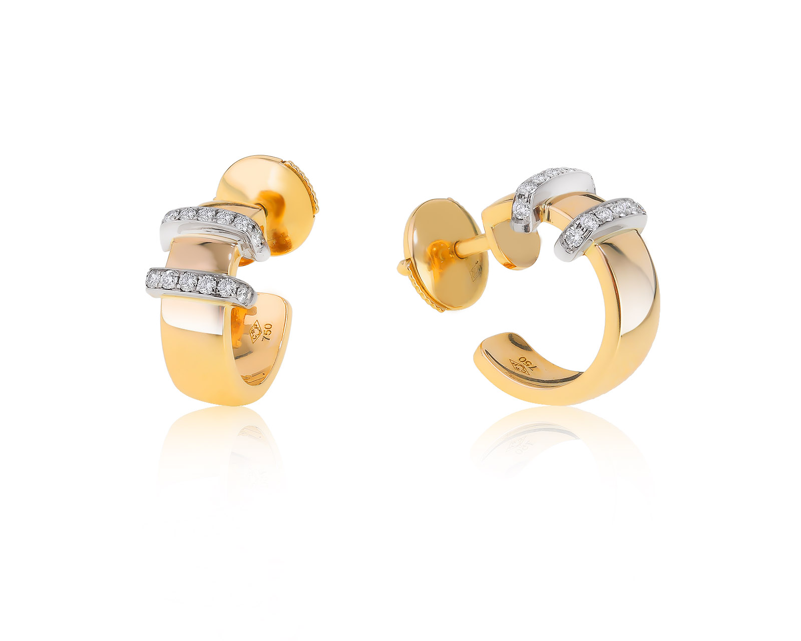 Оригинальные золотые серьги Omega 090422/2