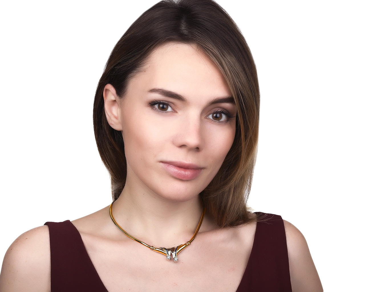 Нарядное золотое колье с сапфирами 0.64ct