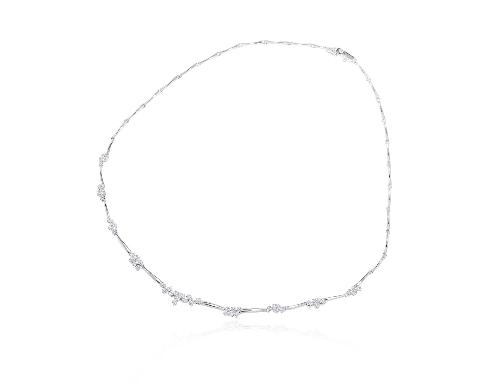 Богатое золотое колье с бриллиантами 0.94ct