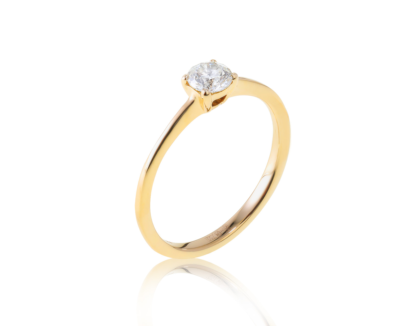 Изящное золотое кольцо с бриллиантом 0.32ct 160423/1