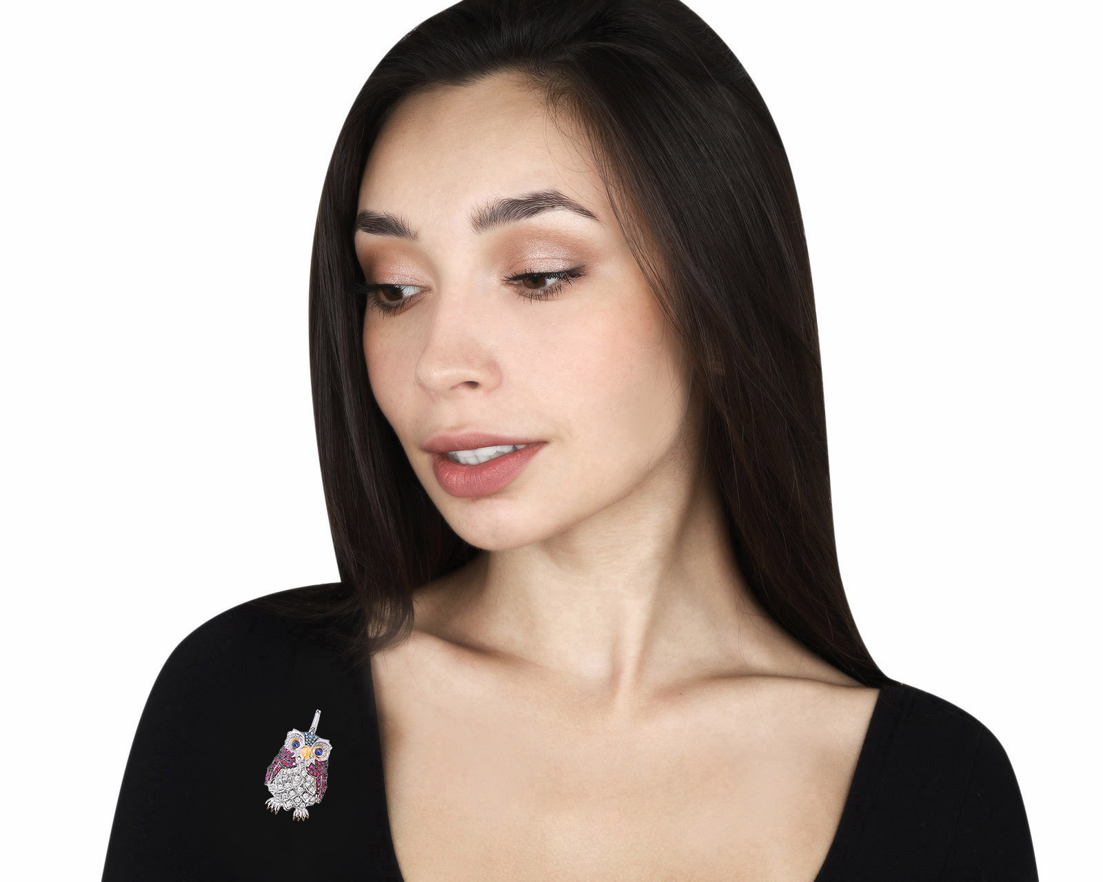 Потрясающий золотой кулон-брошь с бриллиантами 2.62ct