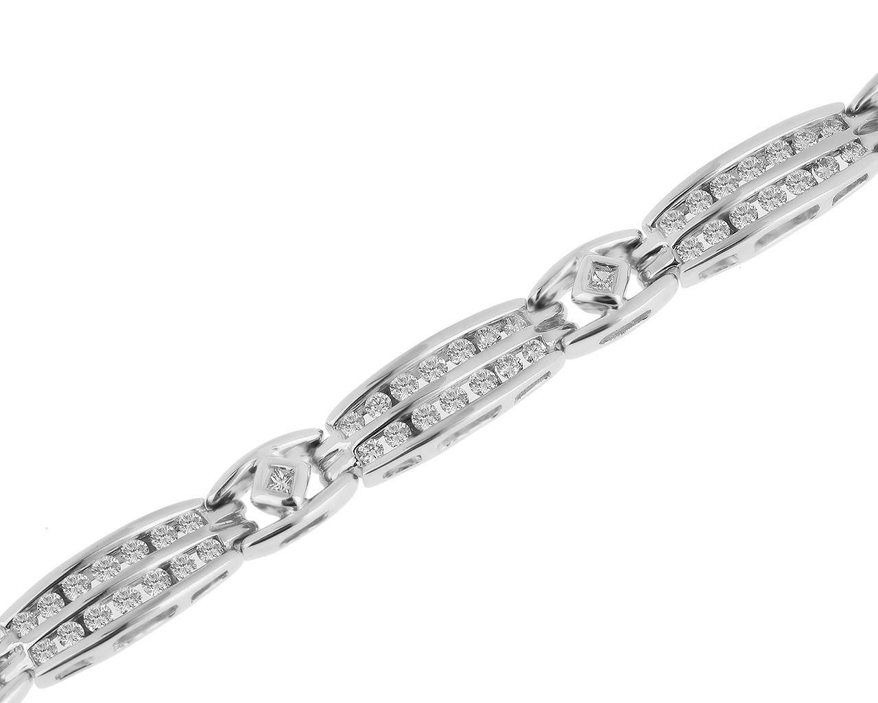 Солидный золотой браслет с бриллиантами 1.78ct