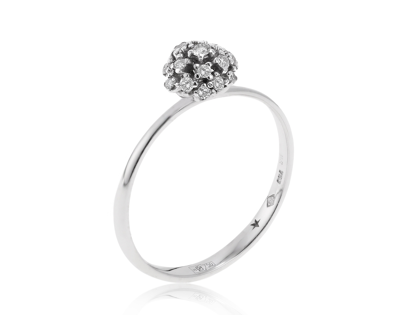 Оригинальное золотое кольцо с бриллиантами 0.12ct H.Stern 100321/2