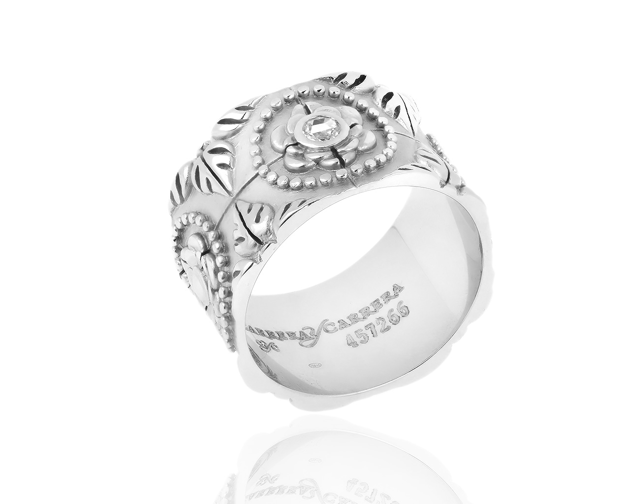 Красивое золотое кольцо с бриллиантом Carrera y Carrera Mosaicos