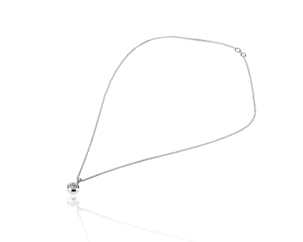 Изысканный золотой кулон с плавающим бриллиантом 0.02ct