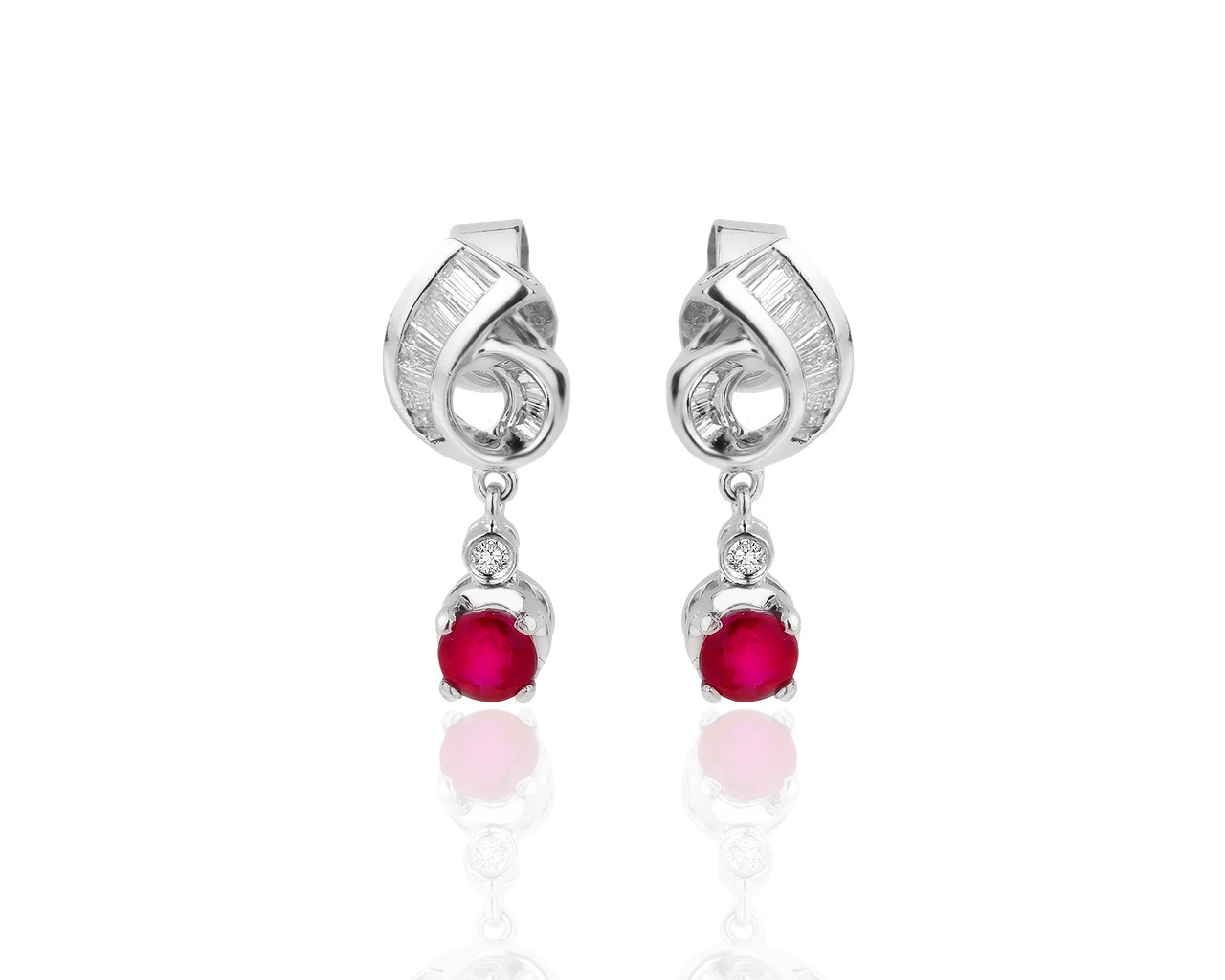 Изящные золотые серьги с рубинами 0.83ct 191019/15