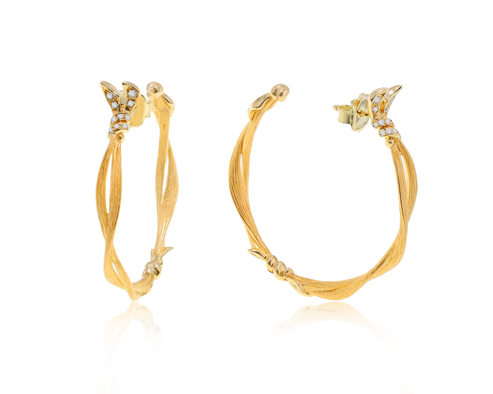 Оригинальные золотые серьги Carrera y Carrera Gardenia Hoop 280324/11