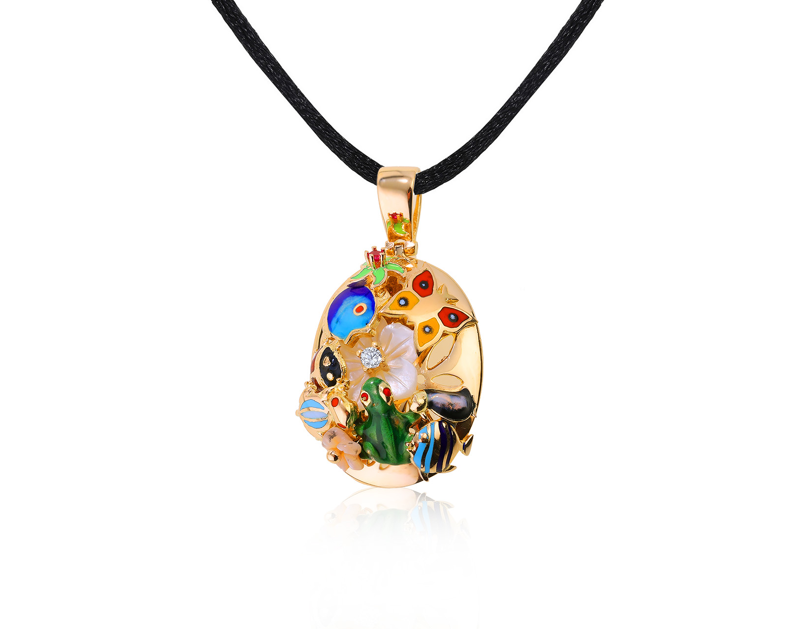 Волшебный золотой кулон с перламутром 2.24ct 310522/2